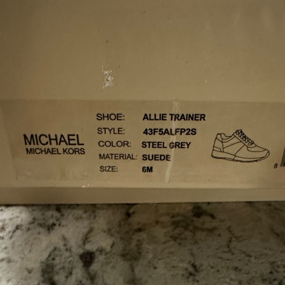 Michael Kors Grey Suede Sneakers with White Panels - Picture 6 of 7